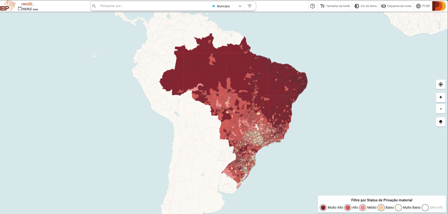 Imagem do painel Índice Brasileiro de Privação (IBP)